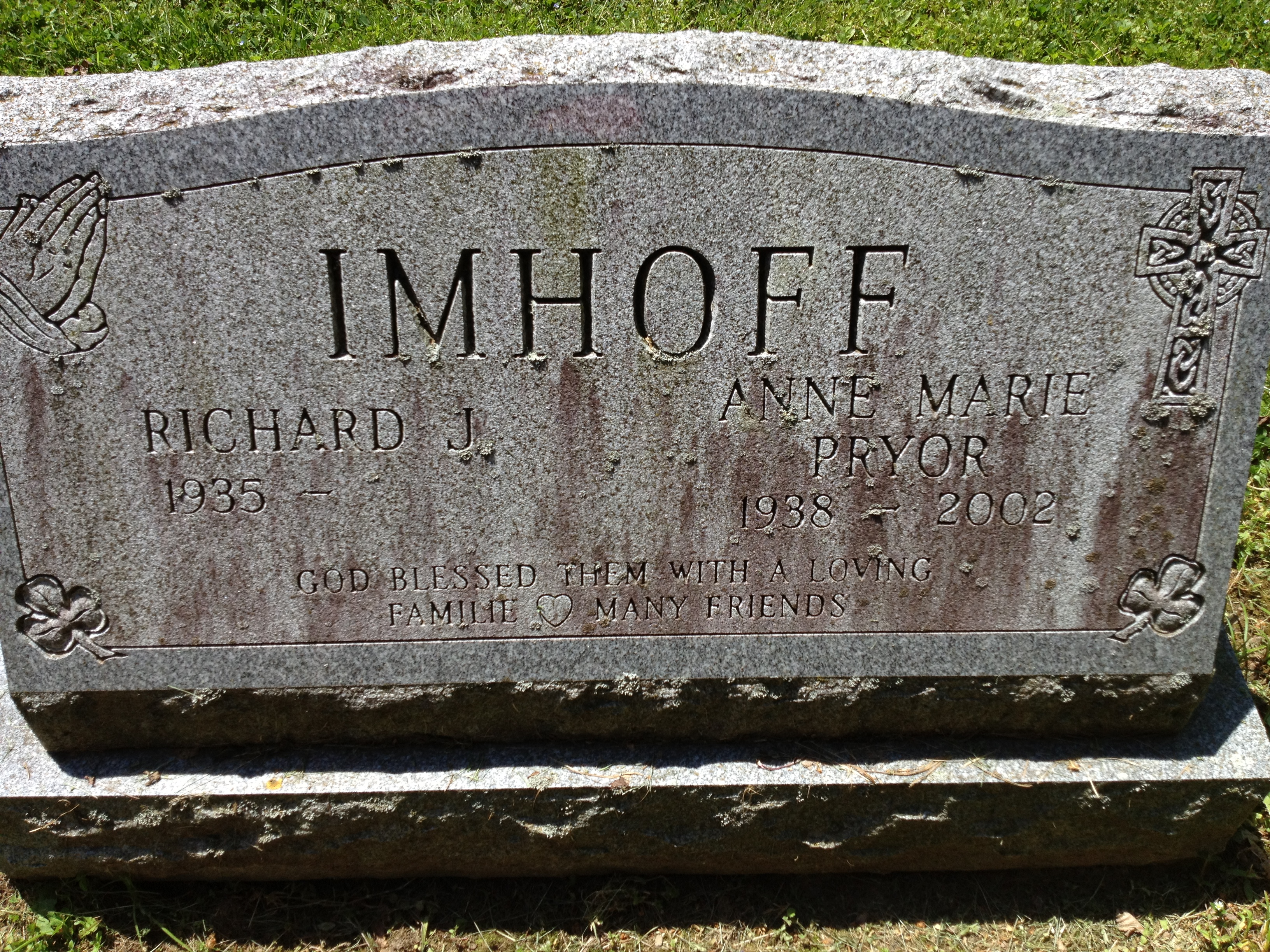 Headstone of Anne Marie Pryor