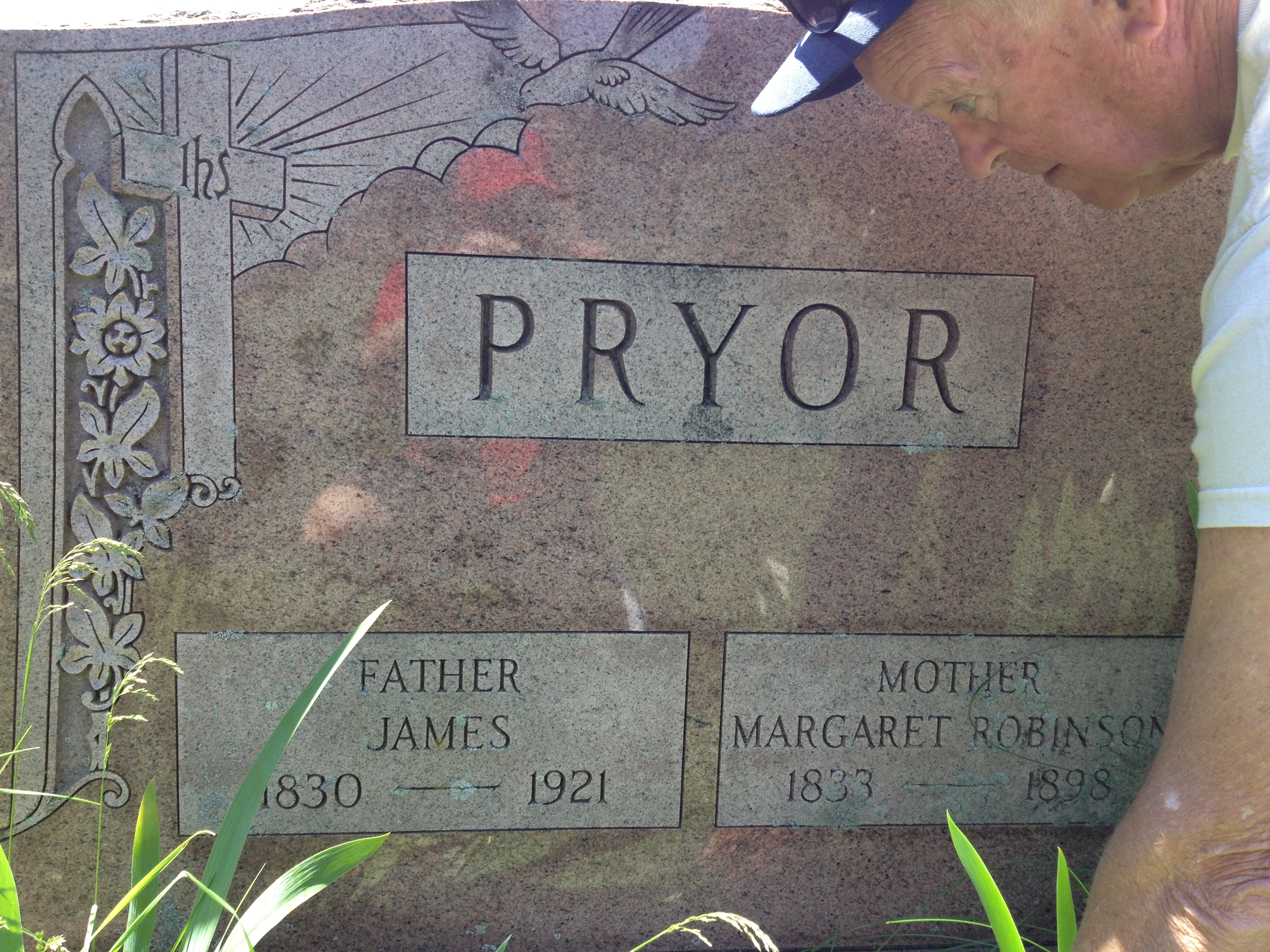 Headstone of James Daniel Pryor and Margaret Robinson